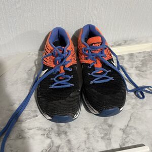 Nike Macon DSX Flyknit Shoe Blue Orange Black Athletic  Youth Size 6